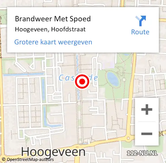 Locatie op kaart van de 112 melding: Brandweer Met Spoed Naar Hoogeveen, Hoofdstraat op 1 maart 2018 06:51