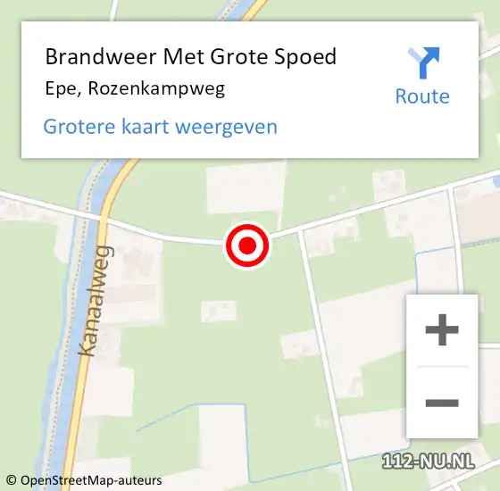 Locatie op kaart van de 112 melding: Brandweer Met Grote Spoed Naar Epe, Rozenkampweg op 1 maart 2018 07:31