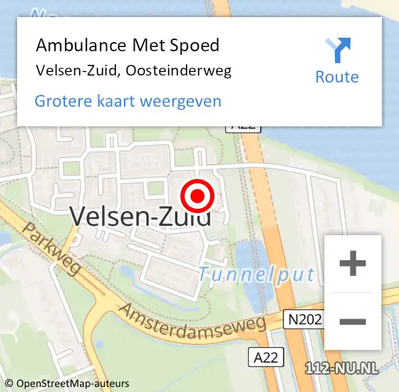 Locatie op kaart van de 112 melding: Ambulance Met Spoed Naar Velsen-Zuid, Oosteinderweg op 1 maart 2018 08:00