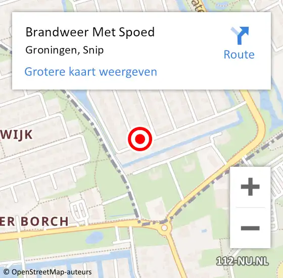 Locatie op kaart van de 112 melding: Brandweer Met Spoed Naar Groningen, Snip op 1 maart 2018 10:40