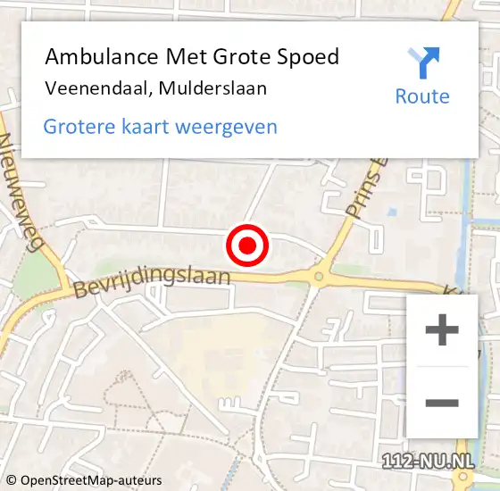 Locatie op kaart van de 112 melding: Ambulance Met Grote Spoed Naar Veenendaal, Mulderslaan op 1 maart 2018 10:47