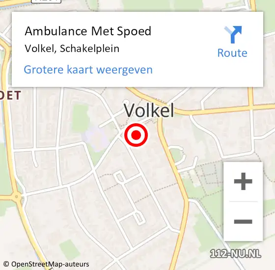 Locatie op kaart van de 112 melding: Ambulance Met Spoed Naar Volkel, Schakelplein op 1 maart 2018 11:20