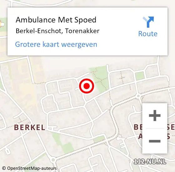 Locatie op kaart van de 112 melding: Ambulance Met Spoed Naar Berkel-Enschot, Torenakker op 1 maart 2018 12:19