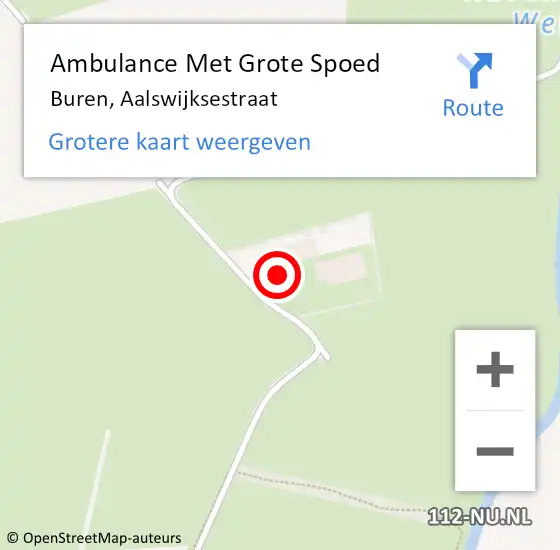 Locatie op kaart van de 112 melding: Ambulance Met Grote Spoed Naar Buren, Aalswijksestraat op 17 februari 2014 18:04