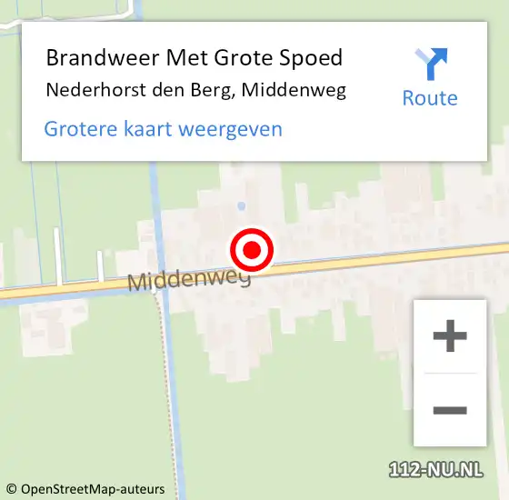 Locatie op kaart van de 112 melding: Brandweer Met Grote Spoed Naar Nederhorst den Berg, Middenweg op 1 maart 2018 12:45