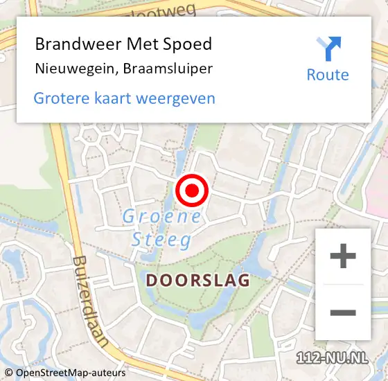 Locatie op kaart van de 112 melding: Brandweer Met Spoed Naar Nieuwegein, Braamsluiper op 1 maart 2018 12:49