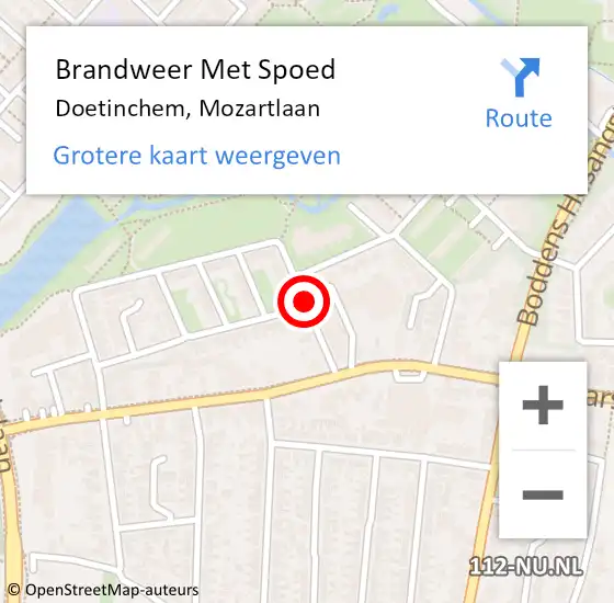 Locatie op kaart van de 112 melding: Brandweer Met Spoed Naar Doetinchem, Mozartlaan op 1 maart 2018 13:00