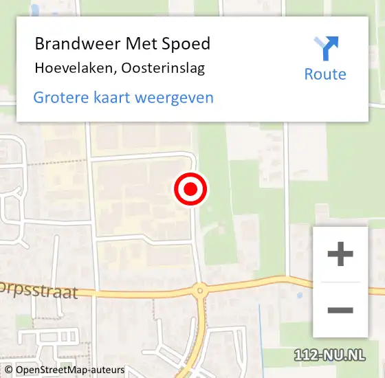 Locatie op kaart van de 112 melding: Brandweer Met Spoed Naar Hoevelaken, Oosterinslag op 1 maart 2018 13:17