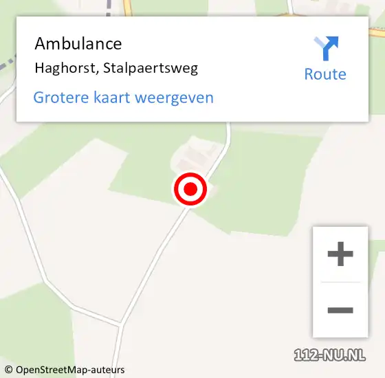 Locatie op kaart van de 112 melding: Ambulance Haghorst, Stalpaertsweg op 1 maart 2018 13:58