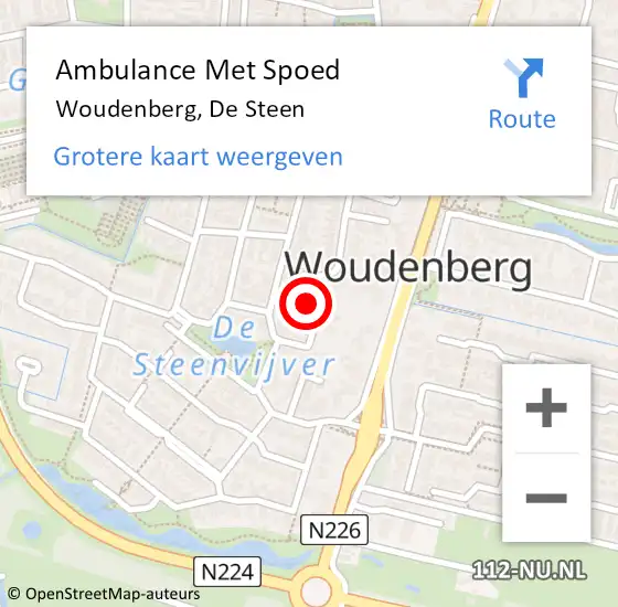 Locatie op kaart van de 112 melding: Ambulance Met Spoed Naar Woudenberg, De Steen op 1 maart 2018 14:49