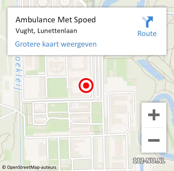Locatie op kaart van de 112 melding: Ambulance Met Spoed Naar Vught, Lunettenlaan op 1 maart 2018 16:12