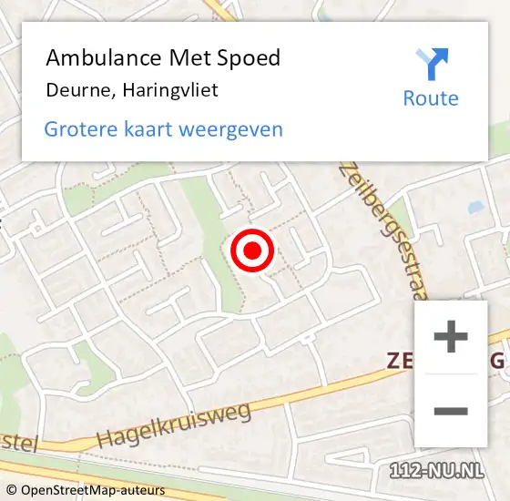 Locatie op kaart van de 112 melding: Ambulance Met Spoed Naar Deurne, Haringvliet op 1 maart 2018 16:14