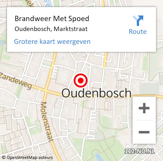 Locatie op kaart van de 112 melding: Brandweer Met Spoed Naar Oudenbosch, Marktstraat op 1 maart 2018 23:33