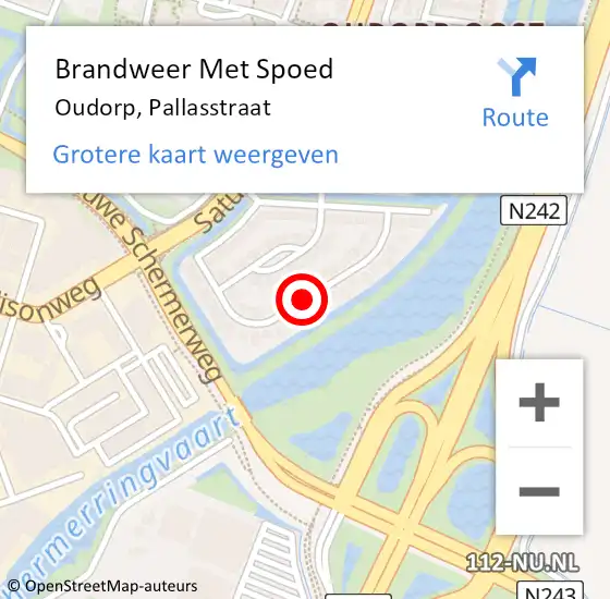 Locatie op kaart van de 112 melding: Brandweer Met Spoed Naar Oudorp, Pallasstraat op 2 maart 2018 00:25