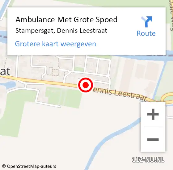 Locatie op kaart van de 112 melding: Ambulance Met Grote Spoed Naar Stampersgat, Dennis Leestraat op 2 maart 2018 00:36