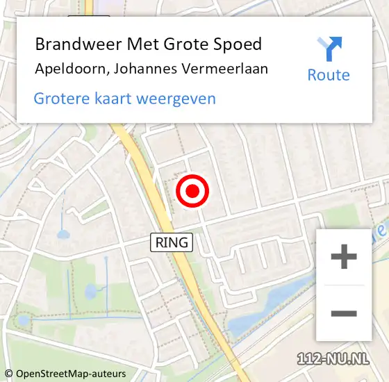 Locatie op kaart van de 112 melding: Brandweer Met Grote Spoed Naar Apeldoorn, Johannes Vermeerlaan op 2 maart 2018 01:54