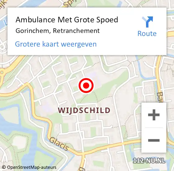 Locatie op kaart van de 112 melding: Ambulance Met Grote Spoed Naar Gorinchem, Retranchement op 2 maart 2018 04:02