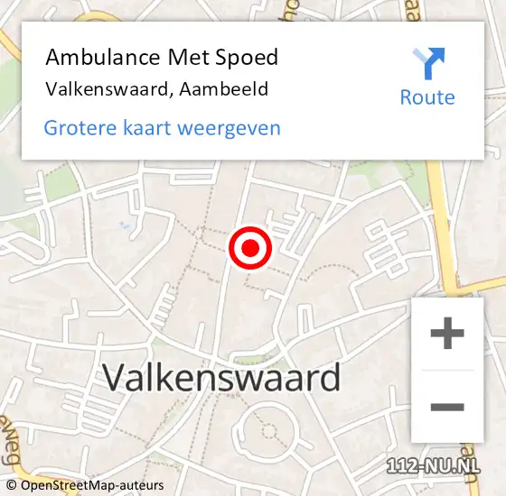 Locatie op kaart van de 112 melding: Ambulance Met Spoed Naar Valkenswaard, Aambeeld op 2 maart 2018 05:47