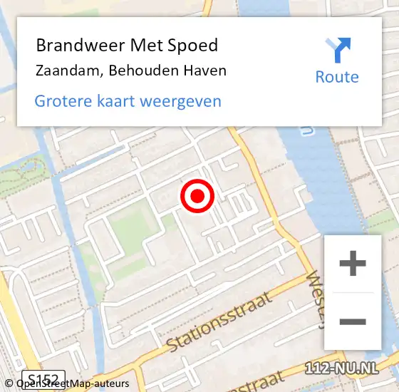 Locatie op kaart van de 112 melding: Brandweer Met Spoed Naar Zaandam, Behouden Haven op 2 maart 2018 06:09