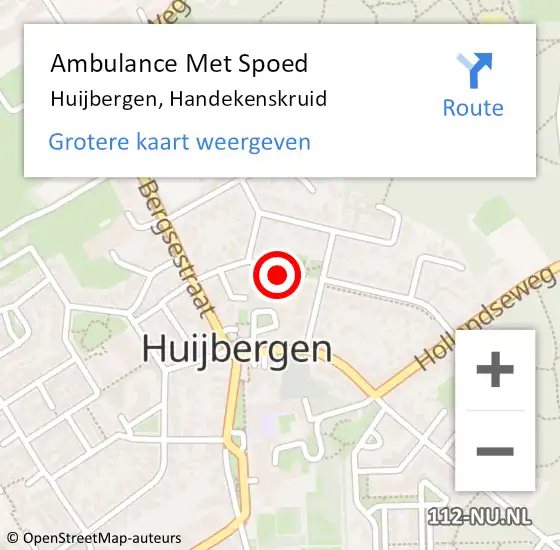 Locatie op kaart van de 112 melding: Ambulance Met Spoed Naar Huijbergen, Handekenskruid op 2 maart 2018 07:40