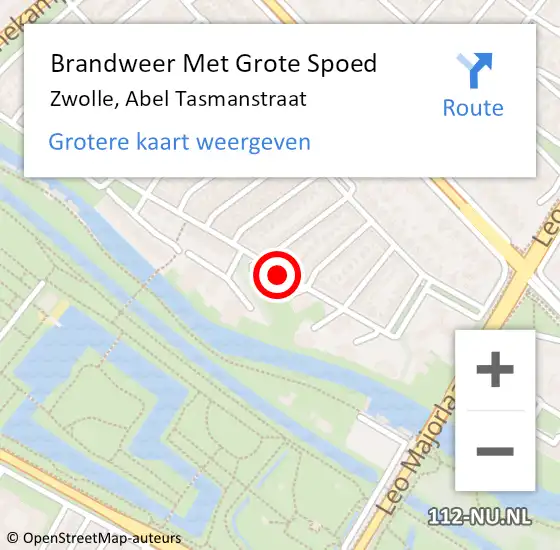 Locatie op kaart van de 112 melding: Brandweer Met Grote Spoed Naar Zwolle, Abel Tasmanstraat op 2 maart 2018 08:41