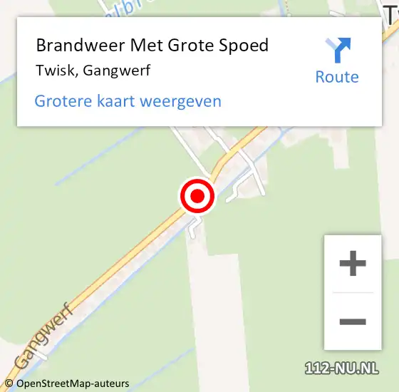 Locatie op kaart van de 112 melding: Brandweer Met Grote Spoed Naar Twisk, Gangwerf op 2 maart 2018 08:45