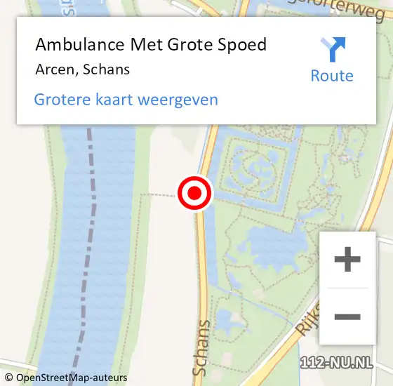 Locatie op kaart van de 112 melding: Ambulance Met Grote Spoed Naar Schans op 2 maart 2018 10:33