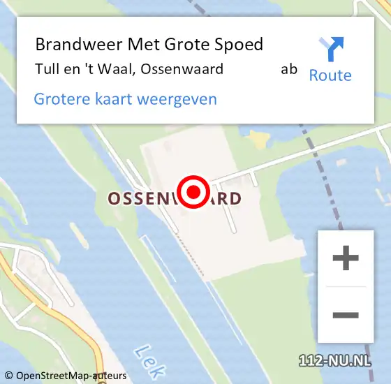 Locatie op kaart van de 112 melding: Brandweer Met Grote Spoed Naar Tull en 't Waal, Ossenwaard               ab op 2 maart 2018 11:07