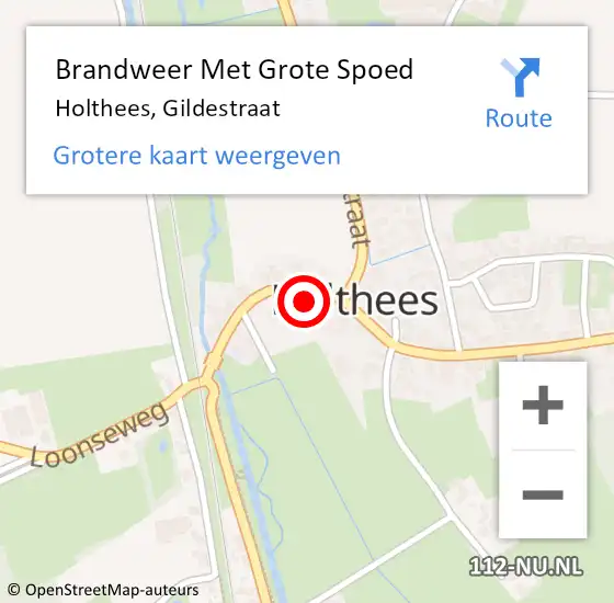 Locatie op kaart van de 112 melding: Brandweer Met Grote Spoed Naar Holthees, Gildestraat op 2 maart 2018 13:08