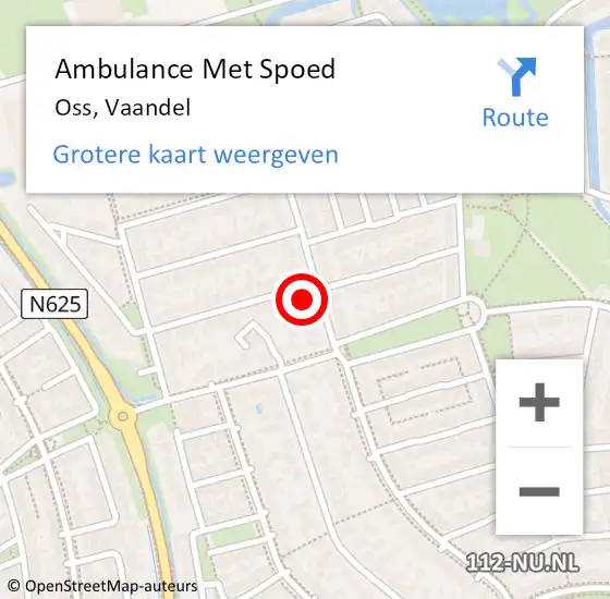 Locatie op kaart van de 112 melding: Ambulance Met Spoed Naar Oss, Vaandel op 2 maart 2018 13:29