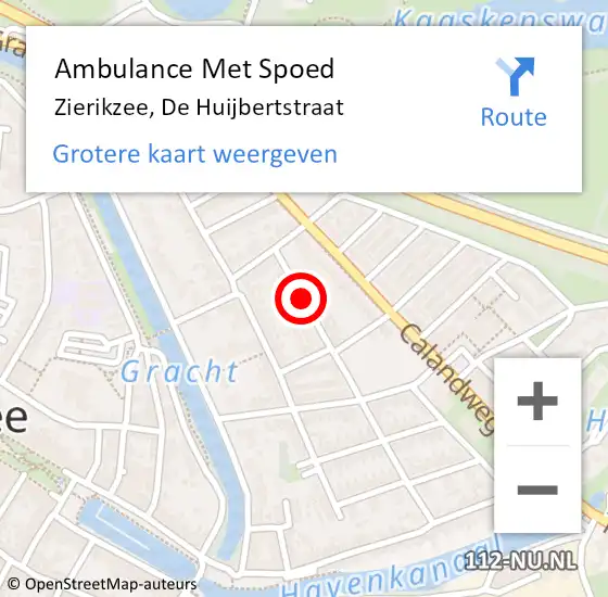 Locatie op kaart van de 112 melding: Ambulance Met Spoed Naar Zierikzee, De Huijbertstraat op 2 maart 2018 13:31