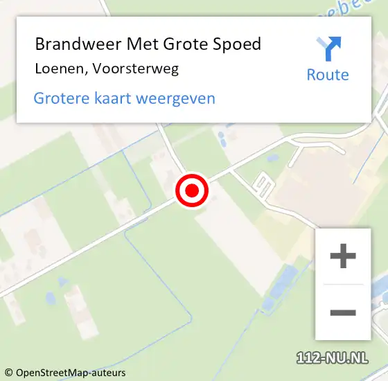 Locatie op kaart van de 112 melding: Brandweer Met Grote Spoed Naar Loenen, Voorsterweg op 2 maart 2018 13:38