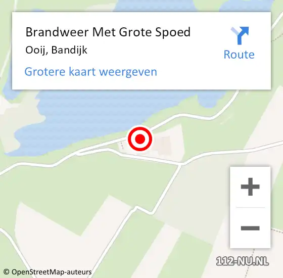 Locatie op kaart van de 112 melding: Brandweer Met Grote Spoed Naar Ooij, Bandijk op 2 maart 2018 13:59