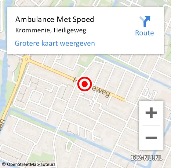 Locatie op kaart van de 112 melding: Ambulance Met Spoed Naar Krommenie, Heiligeweg op 2 maart 2018 15:46