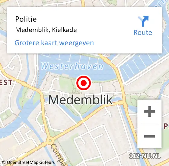 Locatie op kaart van de 112 melding: Politie Medemblik, Kielkade op 2 maart 2018 15:54