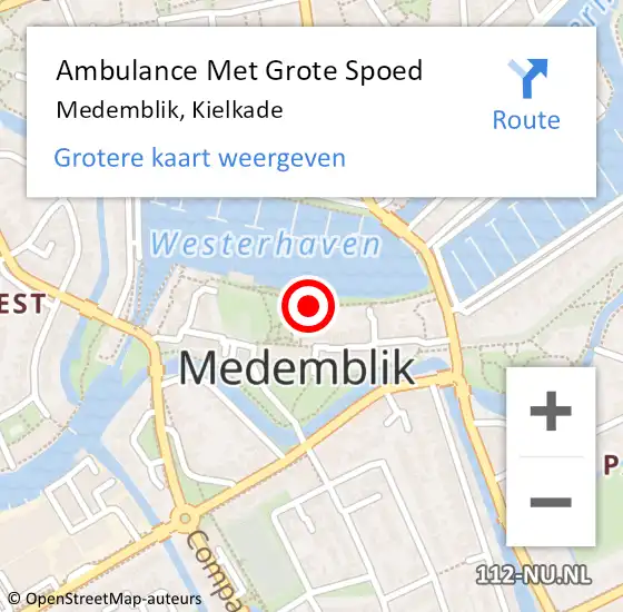 Locatie op kaart van de 112 melding: Ambulance Met Grote Spoed Naar Medemblik, Kielkade op 2 maart 2018 15:55