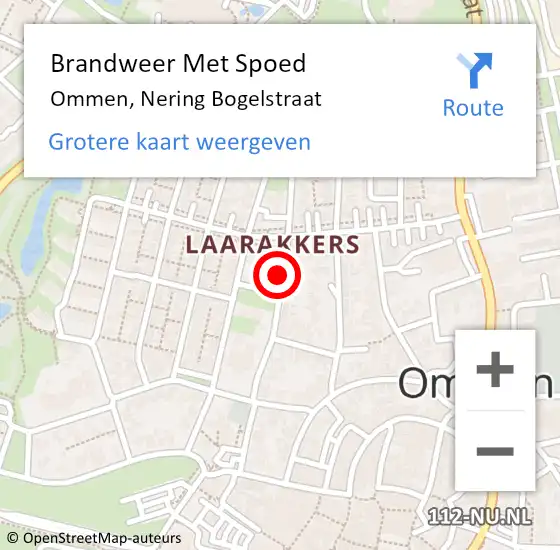 Locatie op kaart van de 112 melding: Brandweer Met Spoed Naar Ommen, Nering Bogelstraat op 2 maart 2018 16:14