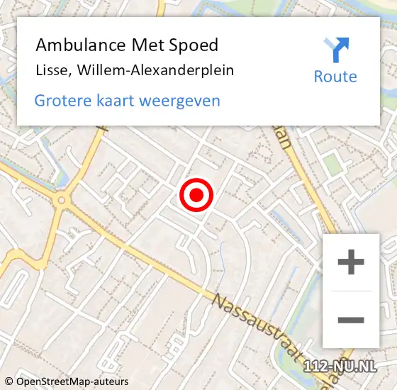 Locatie op kaart van de 112 melding: Ambulance Met Spoed Naar Lisse, Willem-Alexanderplein op 2 maart 2018 17:06