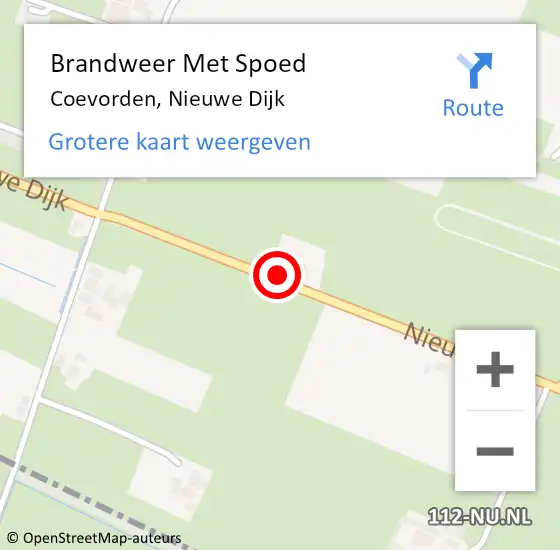 Locatie op kaart van de 112 melding: Brandweer Met Spoed Naar Coevorden, Nieuwe Dijk op 2 maart 2018 17:58