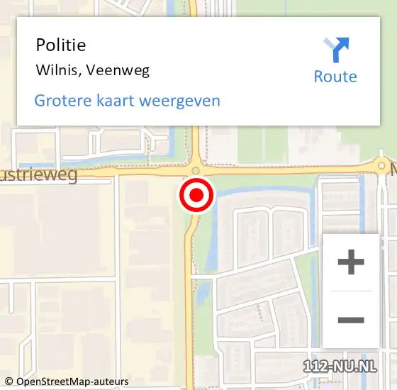 Locatie op kaart van de 112 melding: Politie Wilnis, Veenweg op 2 maart 2018 19:00