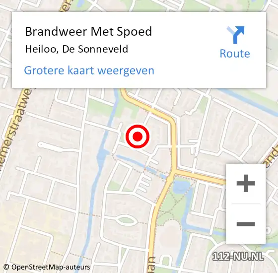 Locatie op kaart van de 112 melding: Brandweer Met Spoed Naar Heiloo, De Sonneveld op 2 maart 2018 20:10