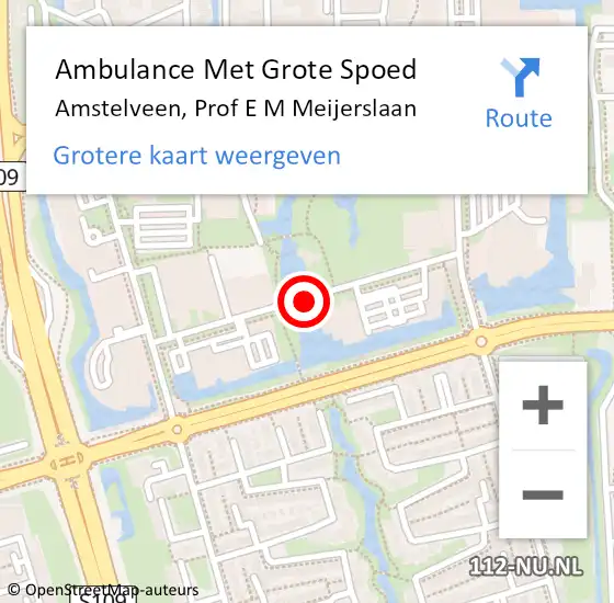 Locatie op kaart van de 112 melding: Ambulance Met Grote Spoed Naar Amstelveen, Prof E M Meijerslaan op 2 maart 2018 20:37