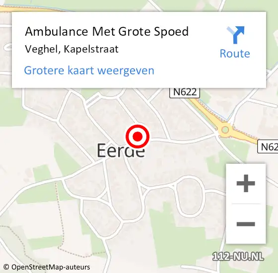 Locatie op kaart van de 112 melding: Ambulance Met Grote Spoed Naar Veghel, Kapelstraat op 2 maart 2018 20:45