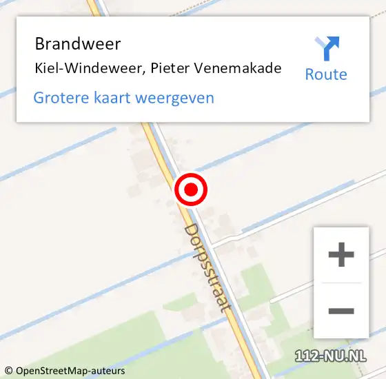 Locatie op kaart van de 112 melding: Brandweer Kiel-Windeweer, Pieter Venemakade op 2 maart 2018 21:53