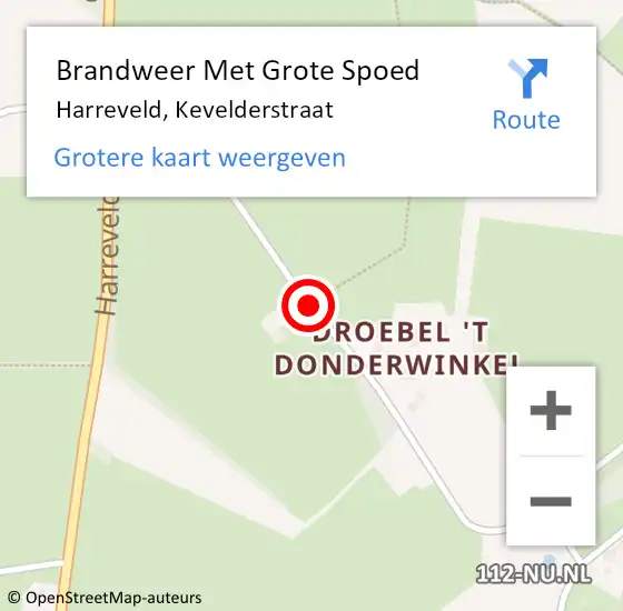 Locatie op kaart van de 112 melding: Brandweer Met Grote Spoed Naar Harreveld, Kevelderstraat op 2 maart 2018 21:58