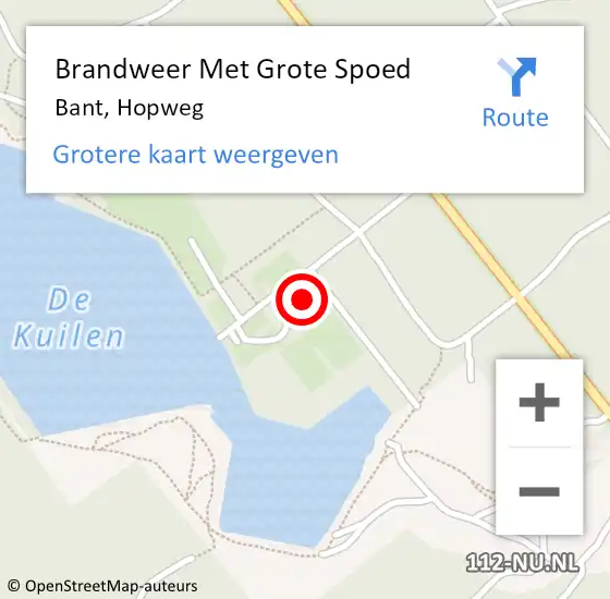 Locatie op kaart van de 112 melding: Brandweer Met Grote Spoed Naar Bant, Hopweg op 2 maart 2018 22:00