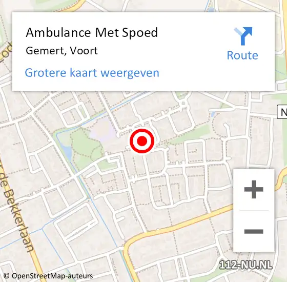 Locatie op kaart van de 112 melding: Ambulance Met Spoed Naar Gemert, Voort op 2 maart 2018 22:05