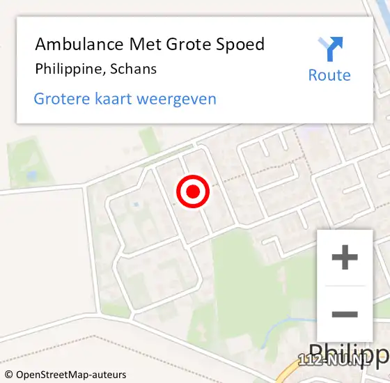 Locatie op kaart van de 112 melding: Ambulance Met Grote Spoed Naar Philippine, Schans op 2 maart 2018 22:34