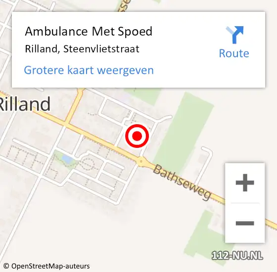 Locatie op kaart van de 112 melding: Ambulance Met Spoed Naar Rilland, Steenvlietstraat op 2 maart 2018 23:36