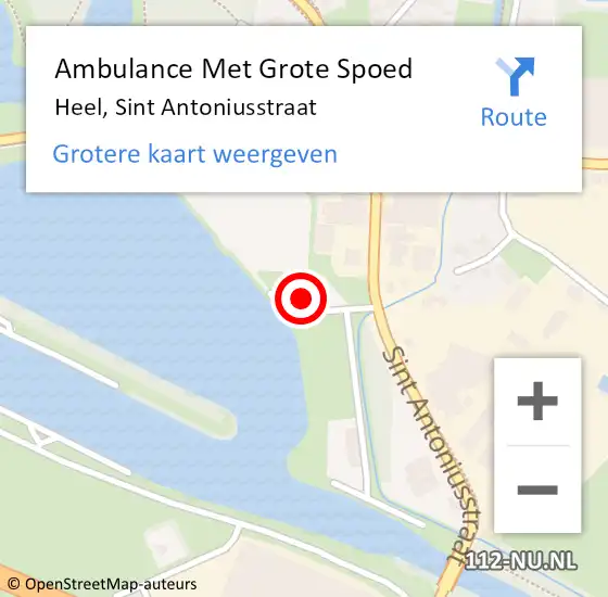 Locatie op kaart van de 112 melding: Ambulance Met Grote Spoed Naar Heel, Sint Antoniusstraat op 17 februari 2014 22:00